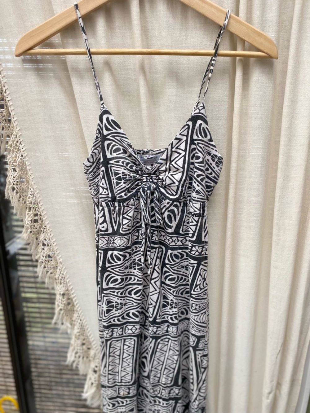 O'Neill Black and White Printed Maxi Dress